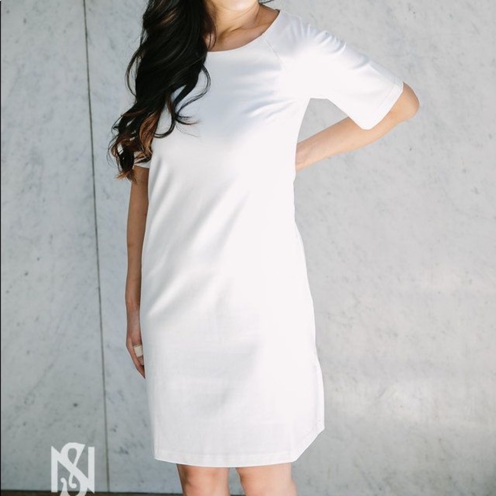 Brass White A-Line Dress Medium